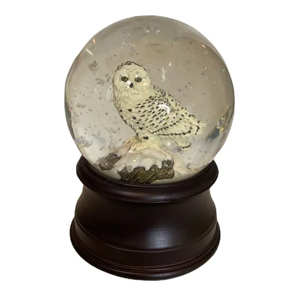 San Francisco Music Box Co Snowy Owl Wind up Snow Globe